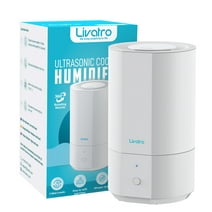 Livatro Humidifiers for Bedroom Quiet Easy Clean, 4L Top Fill Cool Mist Ultrasonic Humidifier with Essential Oils, Auto Shut-off, Last up to 40 Hours, White