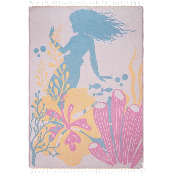 Sand Cloud Turkish Beach Towel - Disney Live Action Mermaid - Sand Resistant - 100% Certified Organic Turkish Cotton Yarn - Quick Dry Towel for Beach, Picnic, Blanket or Bath - As Seen on Shark Tank