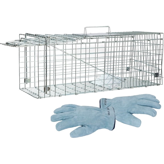 Live Animal Cage Trap 24"x8.5"x7.5'' Steel Humane Release Rodent Cage for Stray Cat, Rabbits, Squirrel, Mole, Gopher, Chicken, Opossum, Skunk, Chipmunks, Groundhog Squire Small AnimalsStyle