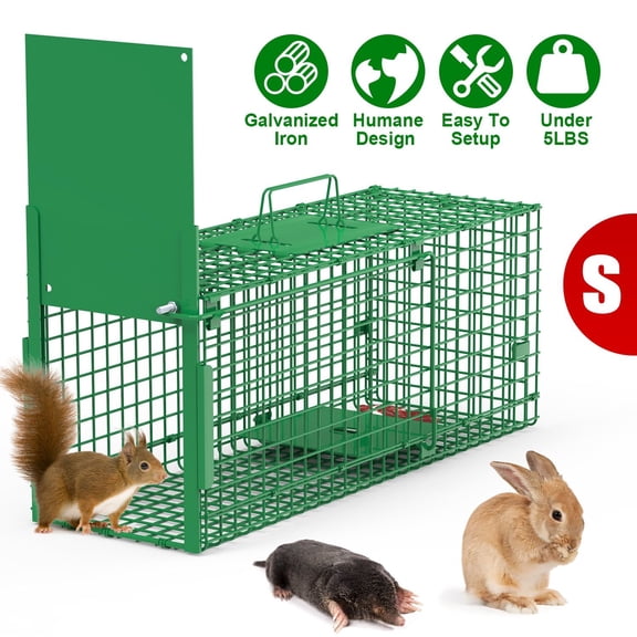 Live Animal Cage Trap For Animals Under Easy To Setup Humane Galvanized Iron Trap Cage For Raccoons Armadillos Groundhogs Muskrats Opossums Skunks