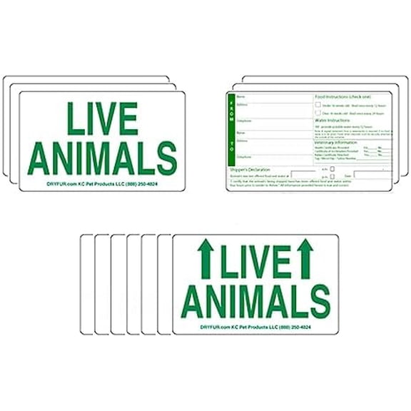 Live Animal Label Sets Pro Pack - 200 Labels - Enough to Label 50 Travel kennels$$Office