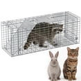 thumbnail image 1 of Live Animal Trap Cage for Raccoons, Stray Cats, Rabbits, Skunks, Groundhogs – Large Humane 2-Door Collapsible Steel with Sensitive Trigger & Carry Handle, 1 of 8