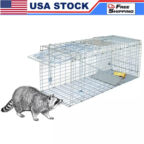 Live Animal Trap Extra Large Rodent Cage Garden Rabbit Raccoon Cat 24"X8"X 7.5"