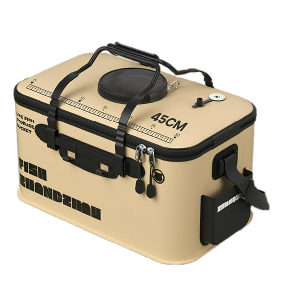 Live Bait Bucket with Aeration - Portable Aerated Minnow Bucket for Fishing, Leakproof Live Fish Lure Container with Lid for Boat, Kayak & Shore Fishing