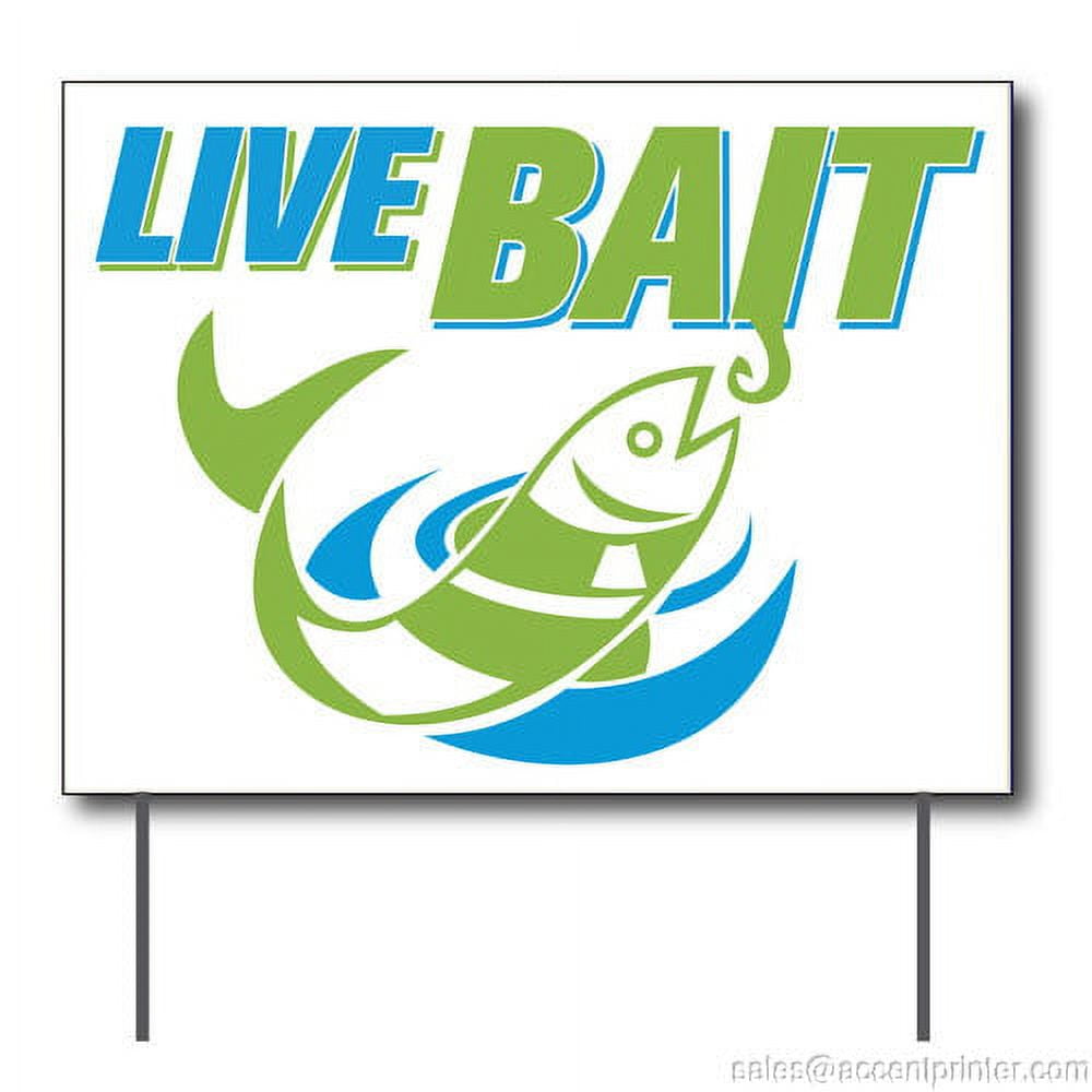 Live Bait Curbside Sign, 24w x 18h, Full Color Double Sided