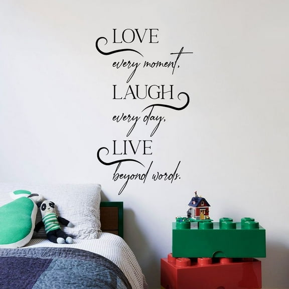 Live Beyond Words Laugh Love Quote Positive Life Inspiration Motivation Quotes Saying Wall Art Sticker Designs Vinyl Stickers For Home House Walls Rooms Windows Bedroom Decoration Size (10x8 inch)