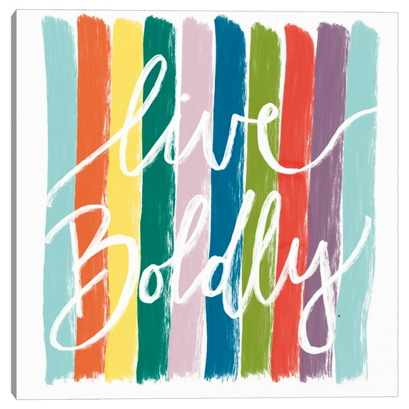 Live Boldly Stripes by Border Bloom Canvas Art Print