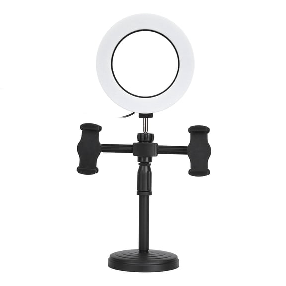 Live Broadcast Video 3200-5500K Color Temperature Adjustable Height Double End Mobile Phone Bracket 6 Inch LED Ring Fill Light
