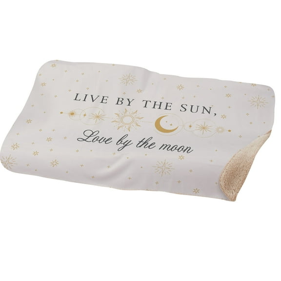 Live By The Sun, Love By The Moon 37" x 57" Sherpa Lined Sublimated Throw