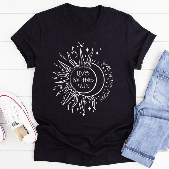 Live By The Sun Love By The Moon Tee White S Peachy Sunday T-Shirt