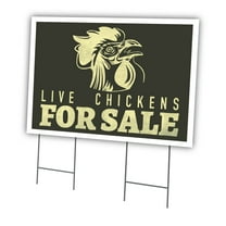 Live Chickens 24" X 36" Yard Sign & Stake | Advertise Your Business | Stake Included Double Sided Image | Made in The USA
