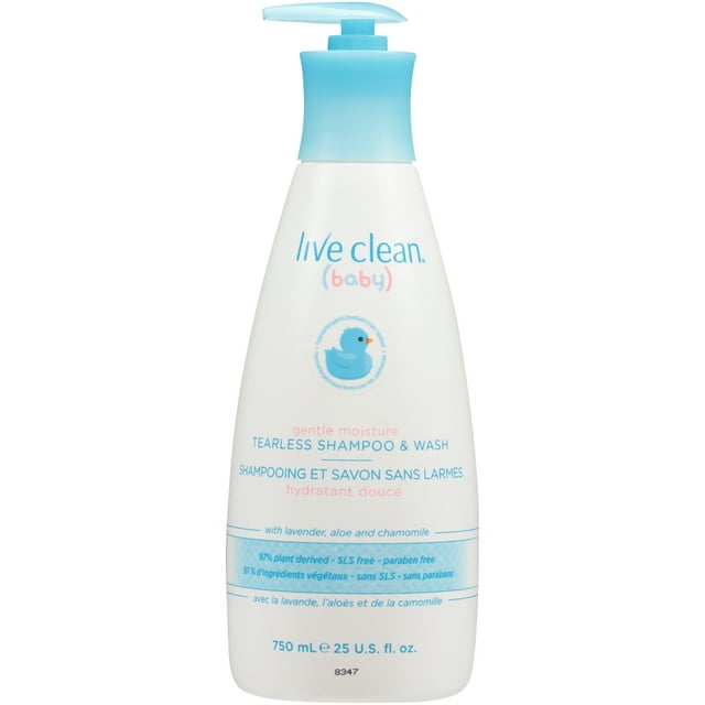Live Clean Baby Gentle Moisture Tearless Shampoo & Wash, 25 fl oz