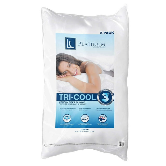 Live Comfortably Washable Platinum Jumbo Memory Fiber Pillows (Pack of
