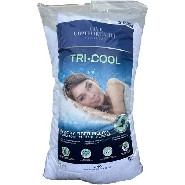 Live Comfortably Platinum Pillow, King (2 Pack)