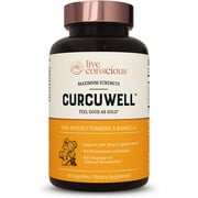 Live Conscious CurcuWell Curcumin Blend Joint Body & Cognitive Support, 1000mg, 60ct