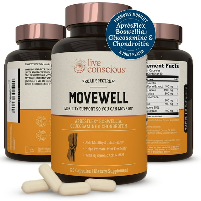 Live Conscious MoveWell Glucosamine Chondroitin with MSM & Hyaluronic