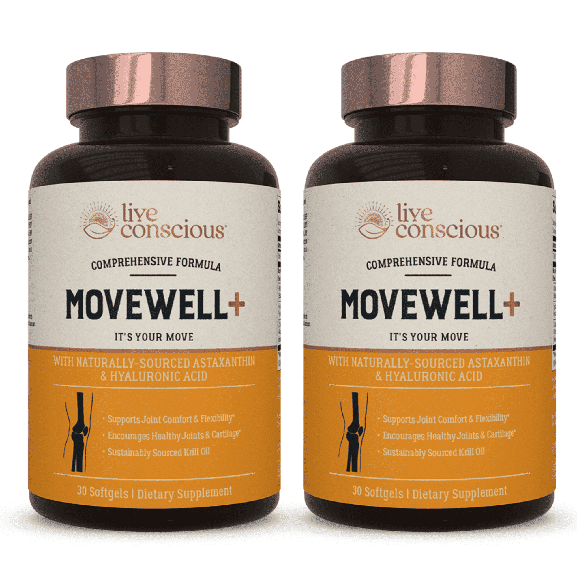 Live Conscious Movewell Plus Antarctic Krill Oil, Healthy Joint & Muscle Support Supplement, 353 mg, 60 Softgels