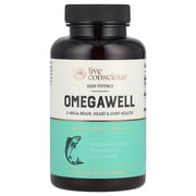 Live Conscious OmegaWell Fish Oil, Heart & Brain Health Support, 60 Softgels