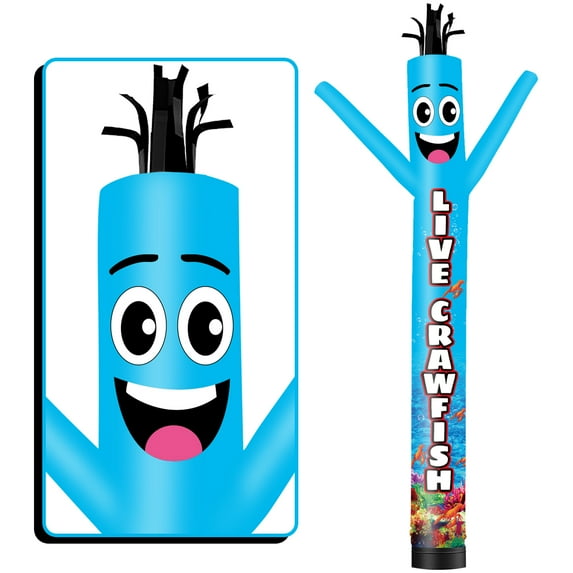 Live Crawfish Inflatable Tube Man Wacky Wavy Dancing Guy for Outdoor Decoration Advertising Business Promotion (Blower Not Included)