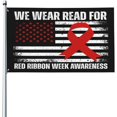 Red Ribbon Flags Use Live Drug Free Flag 3x5 Red Ribbon Weeks Awareness Flags with Grommets ...