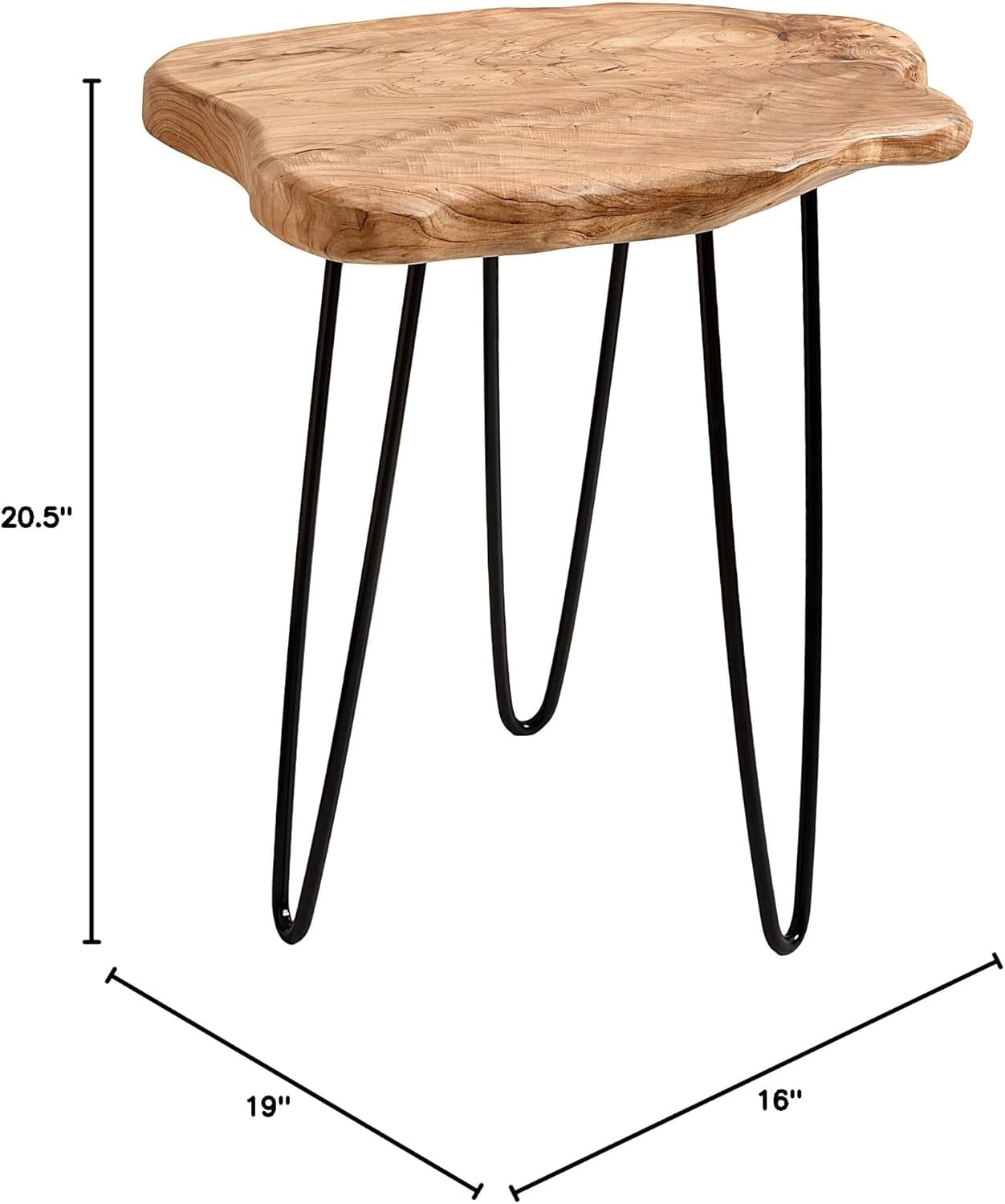 Live Edge Cedar End Table, Desktop Side Table,19
