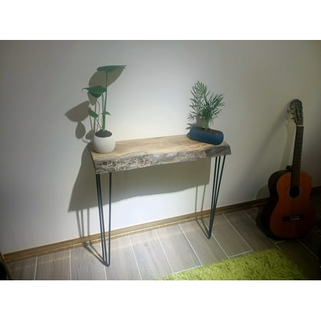 Live Edge Console Table Rustic Entryway Table Natural Walnut Tree Solid Wood Sofa Table I (24 Inches)