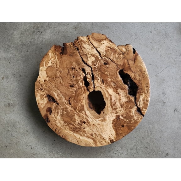 Live Edge Olive Wood Round Slab 16 inches for DIY and Epoxy Table, Ready to be Resin Table (1" Thickness)