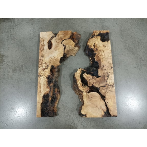 Burl Olive Wood Slab for DIY Epoxy River Table, Ready for Resin, Cleared Slab by Skilled Hands 3 Sets