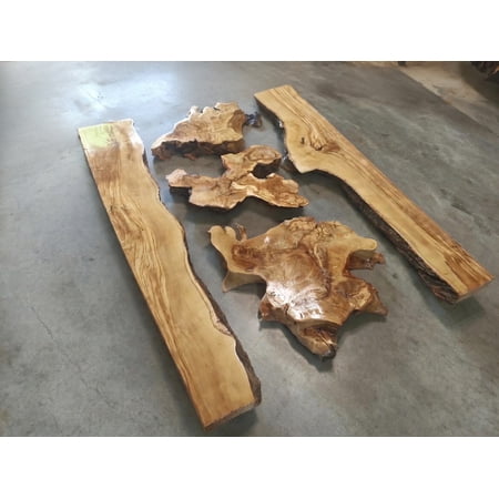 Live Edge Olive Wood Slab Set in 5 Pieces for DIY and Epoxy River Table (1)