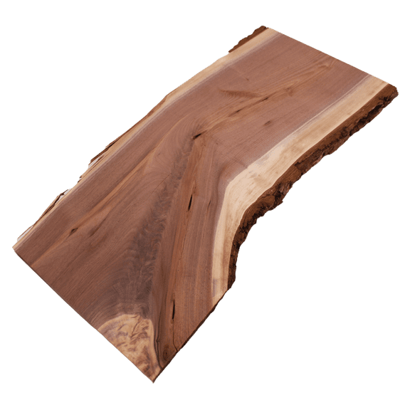 Barrington Hardwoods 3/4" -7/8" Live Edge Walnut Slab, +- 1/4", 24" (6" - 12" width)