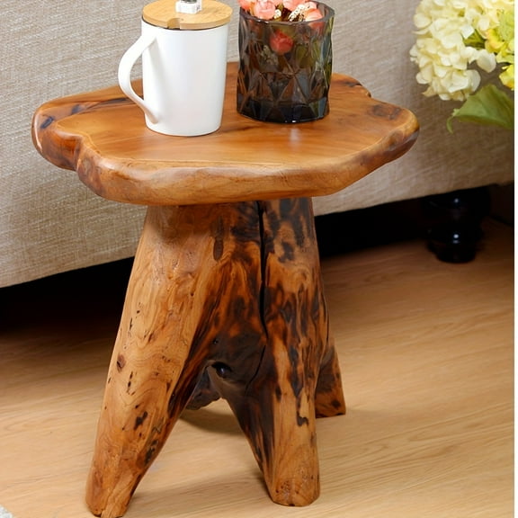 [Live Edge Wood Stool] Live Edge Wood Stool, Organized-life Cedar Side Table, Tree Stump Stool,  Stand, Nightstand For Garden, Yard, Living Room, Bedroom