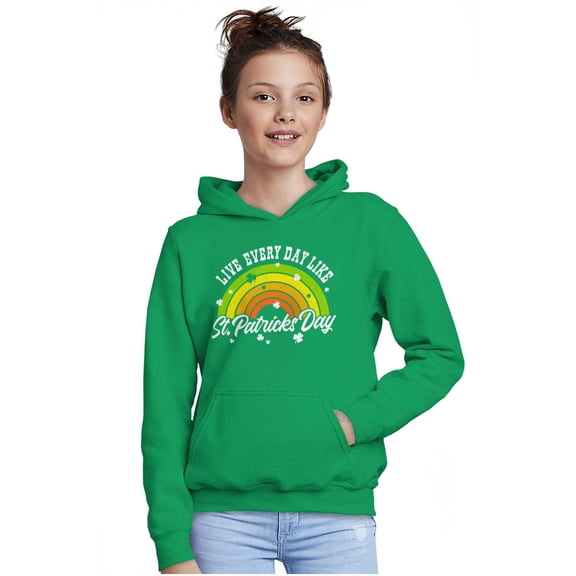 Live Every Day Like St Patricks Day Kids Hoodie Sweatshirt Girls Teen Brisco Brands XS