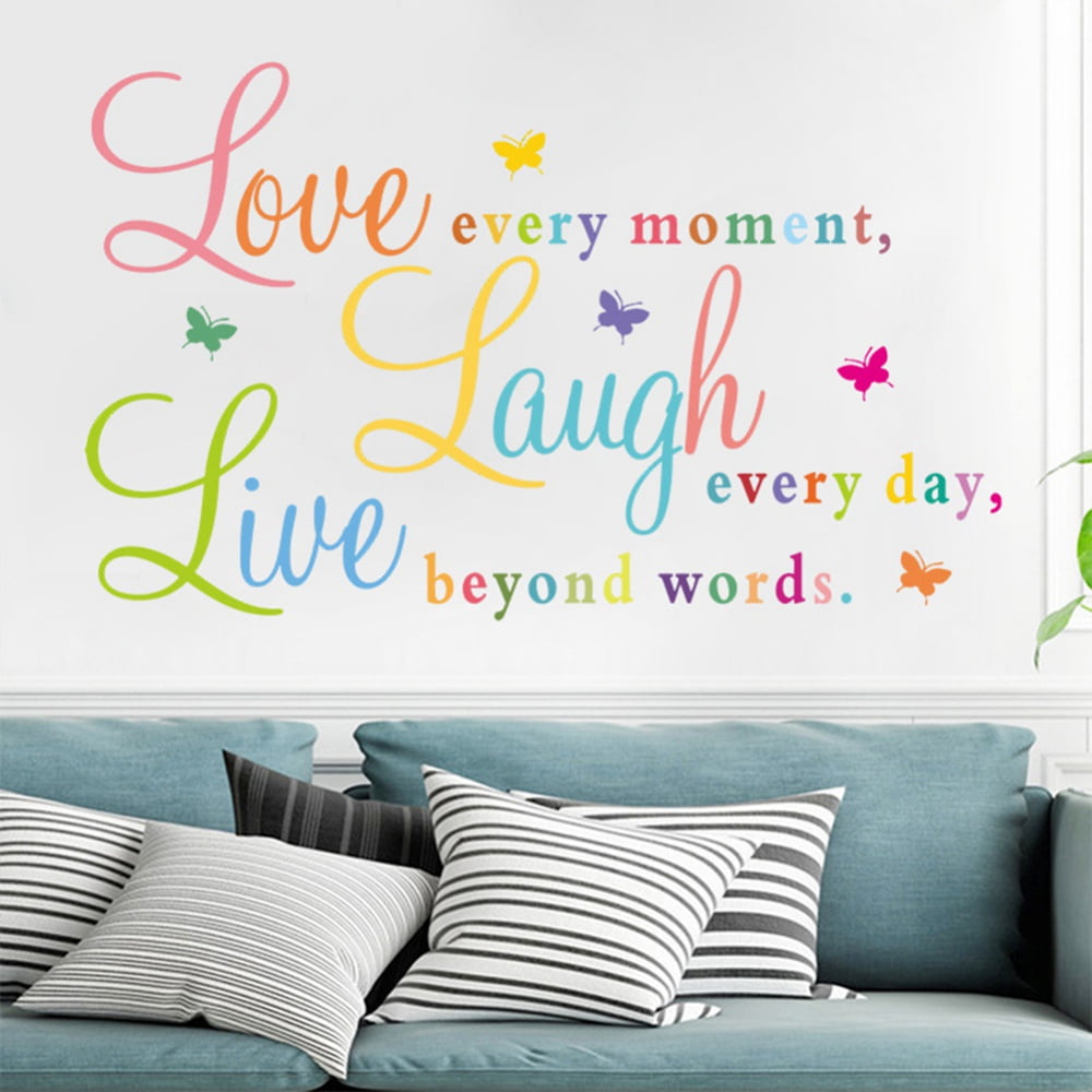 NABRAND Live Every Moment Laugh Every Day Love Beyond Words Signs Inspirational Nursery Motto Wall Art Cartello in legno positivo con citazioni per camera da letto, 15 x 25 cm