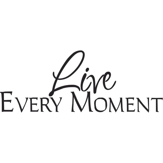 Live Every Moment Motivational Quotes Lettering Wall Sticker Art Design Decal for Girls Boys Kids Room Bedroom Nursery Kindergarten House Fun Home Decor Stickers Wall Art Vinyl Decoration (17x30 inch)