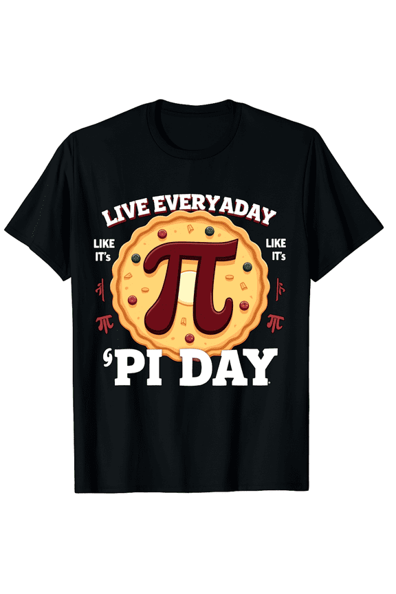 Live Everyday Like S Pi Day Pie Math Men Women Short Sleeve Graphic T-Shirt