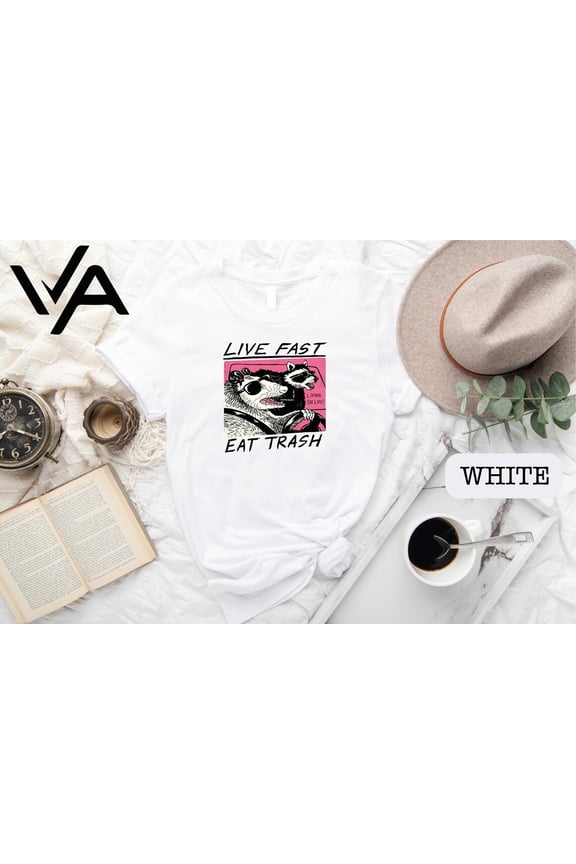 Live Fast Eat Trash Shirt, Lover Shirt, Camping Team Shirt, Possum Live Fast Eat Trash Street Cats Squad Shirt, Full Size S-5XL