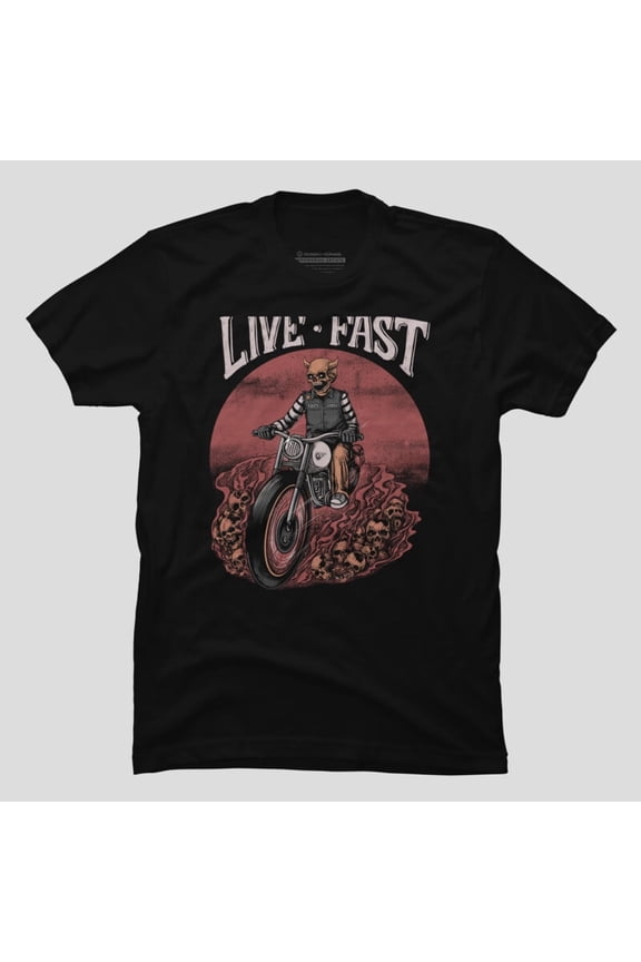 Live Fast Retro Typography Bold Quote Punk Rock Graphic H27152 T-Shirt, for Men and Women, Up to Size 5XL