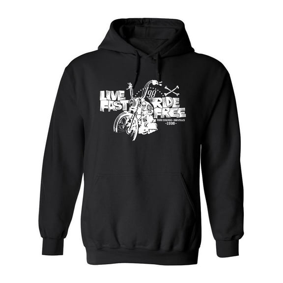Live Fast, Ride Free . Hoodie Men -Image by Shutterstock, Male Medium