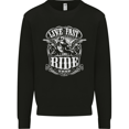 Live Fast Ride Free Motorcycle Biker Mens Sweatshirt Jumper