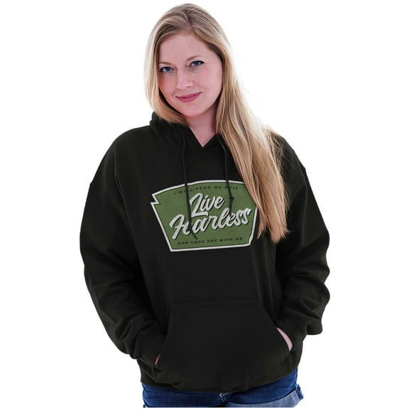 Live Fearless in God Christian Faith Hoodie Sweatshirt Women Men Brisco Brands S