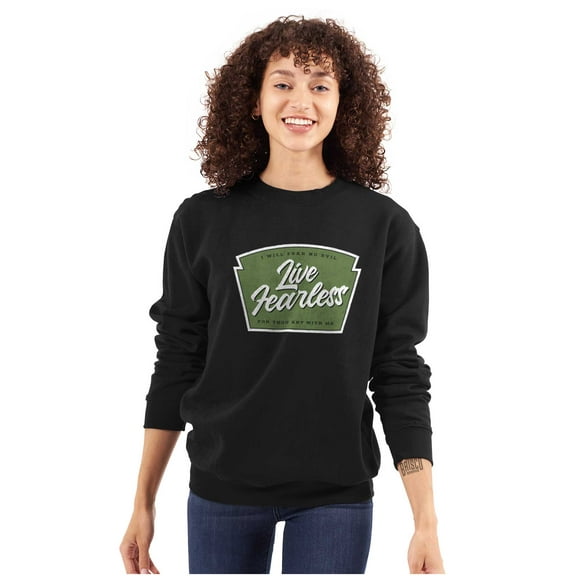 Live Fearless in God Christian Faith Sweatshirt for Men or Women Brisco Brands S