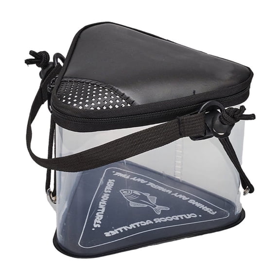 Live Fish Bucket Live Baits Container Portable Triangle Fishing Bucket Minnow Bucket with Net Lid Foldable Water Pail