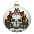 thumbnail image 1 of Live Flaming Skull Tattoo Design Polish Glass Christmas Ornament by Thomas Glenn, 1 of 2