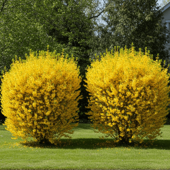 Forsythia Lynwood Gold Tree Plant, Lynwood Gold Forsythia Shrub, Dormant Tree, 4 to 7 inch in Height for Outdoor Planting