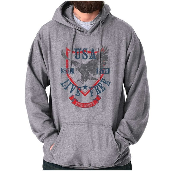 USA Live Free American Bald Eagle Hoodie Sweatshirt Women Men Brisco Brands S