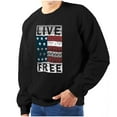 thumbnail image 1 of Live Free Geometric American Flag USA Unisex Plus Fleece Graphic Sweatshirt Brisco Brands 2X, 1 of 6