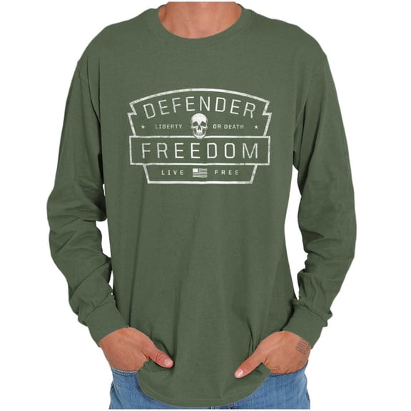 Live Free Liberty Death Freedom Plus Size Long Sleeve Graphic Tee Shirt Brisco Brands 3X