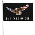 thumbnail image 1 of Live Free Or Die American Flag With Bald Eagle Flag 3x5 Ft With Two Brass Grommets, Double Stitched Vivid Color Anti Fading, 1 of 8