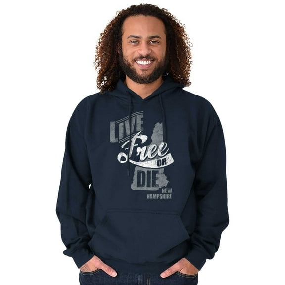 Live Free Or Die New Hampshire Motto Unisex Plus Size Hoodie Brisco Brands 3X