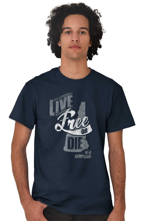 Live Free Or Die New Hampshire Motto Men's Graphic T Shirt Tees Brisco Brands M